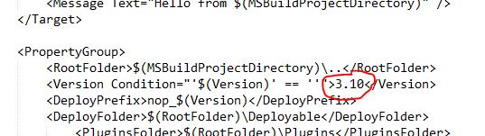 Lines to copy from nopCommerce 3.10 to 3.20 (in nop.proj file)