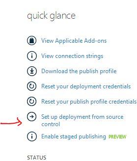 Set up deployment from source control
