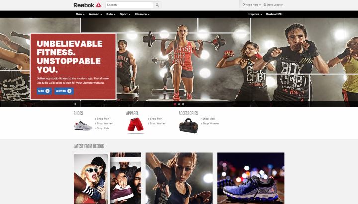 Reebok e-commerce website