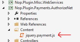 Setting up jQuery.payment in nopCommerce