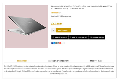 Product Info Tabs and Other Features