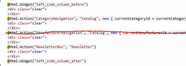 Removing the relevant code to delete ManufacturerNavigation section